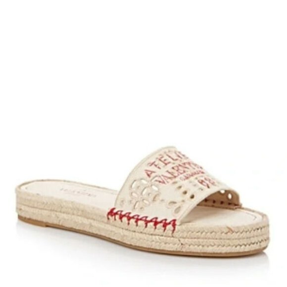 Valentino Garavani Shoes - VALENTINO GARAVANI Atelier Espadrille Slide Sandals Size 36
